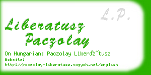 liberatusz paczolay business card